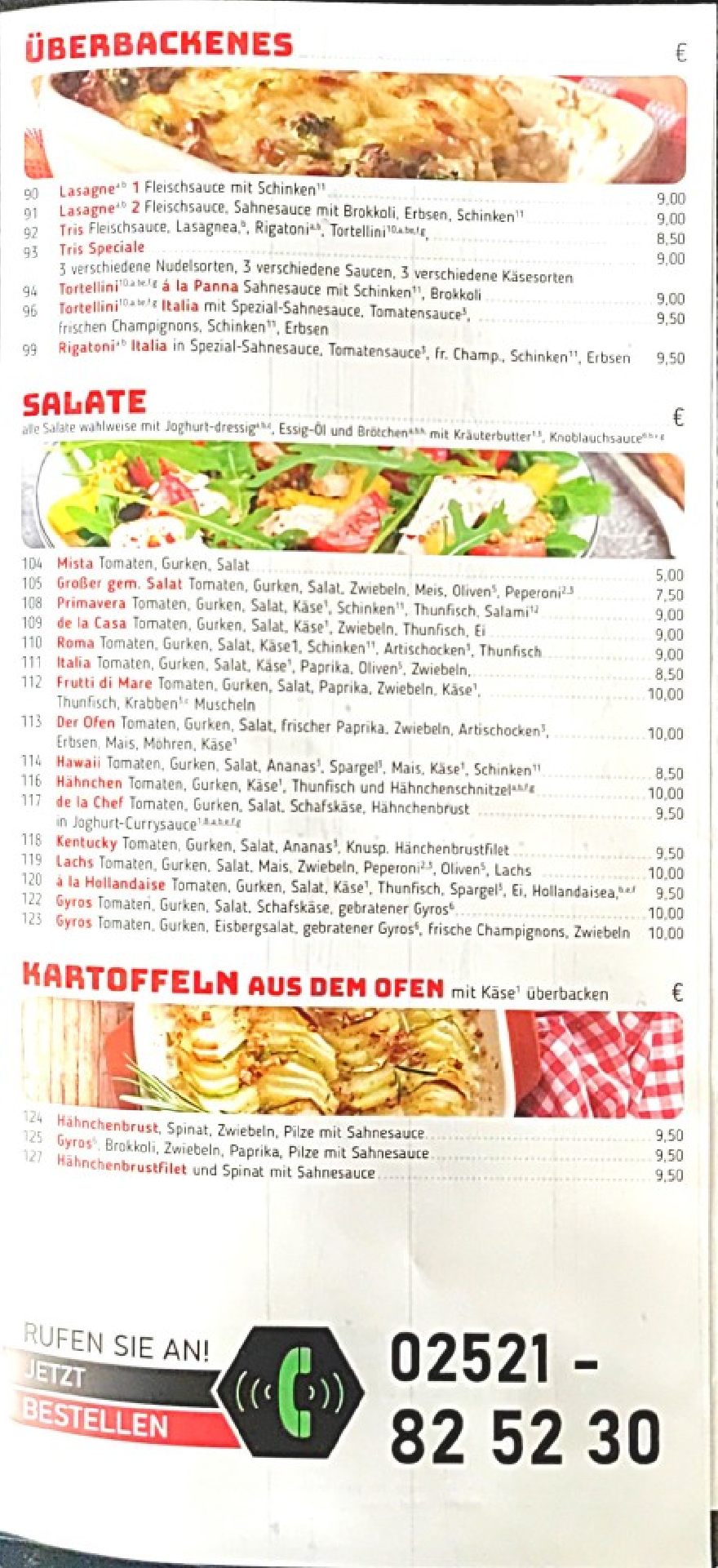 Pizzeria Der Ofen in Beckum. Menu / Flyer page 3